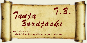 Tanja Borđoški vizit kartica
